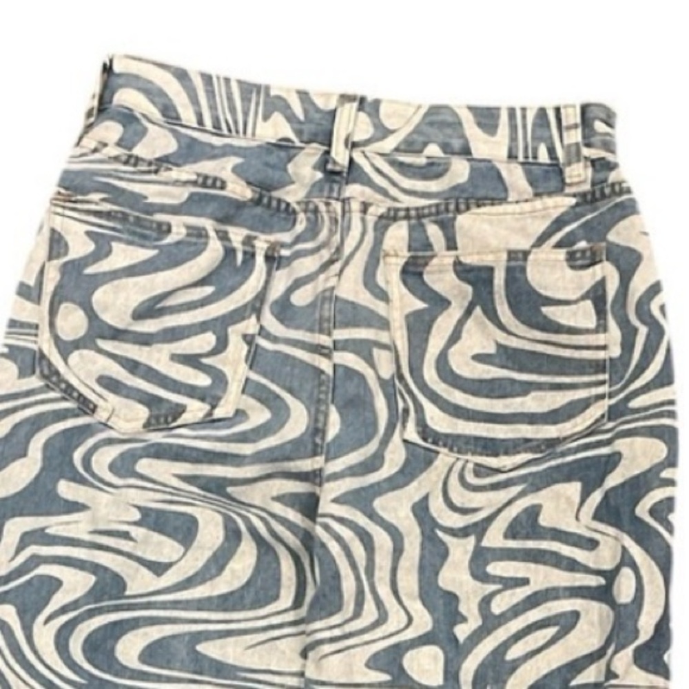 Y2K Psychedelic Swirl Wide Leg Jeans High Rise Indie Sleaze - Picture 5 of 5